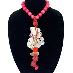 Vintage Torso Pendant on Artisan Crafted Beaded Necklace